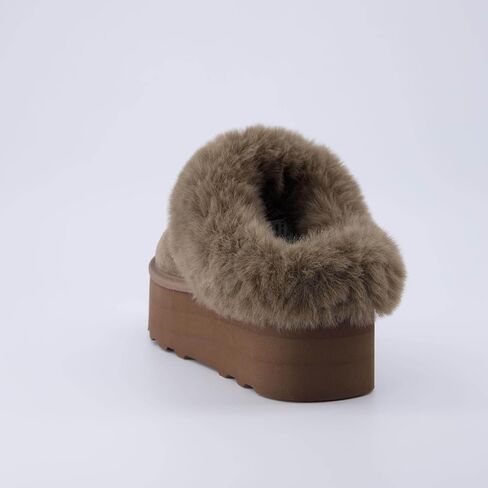 CUSHIONAIRE Women's Husky Genuine Suede Cozy Mule Platform +Memory Foam, Wide Widths Available in Saudi Arabia