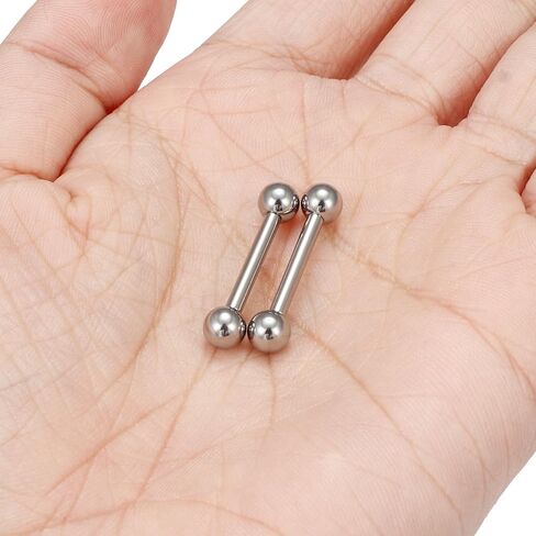 Ftovosyo G23 Titanium PA Ring Internally Threaded Straight Barbell Nipple Ring 2G 4G 6G 8G 12G 14G 16G Tongue Rings Body Piercing Jewelry for Woemn 2Pcs in Saudi Arabia