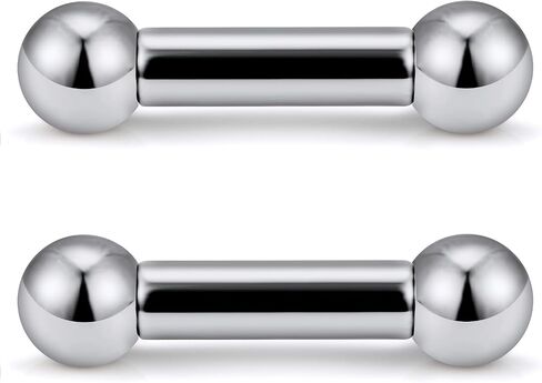 Ftovosyo G23 Titanium PA Ring Internally Threaded Straight Barbell Nipple Ring 2G 4G 6G 8G 12G 14G 16G Tongue Rings Body Piercing Jewelry for Woemn 2Pcs in Saudi Arabia