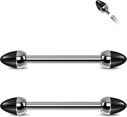 Jewseen 14G Nipple Rings G23 Titanium Internally Threaded Nipple Barbell Opal Bridge Piercing Jewelry 14mm Nipple Piercing Jewelry Spike Nipple Bar for Women Men in Kuwait