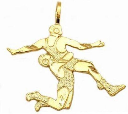 FindingKing 14K Gold Wrestlers Charm Wrestling DC Jewelry 24.5mm in Saudi Arabia