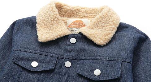 Mud Kingdom Little Boys Denim Jacket Fleece Lined Cute Sherpa Collar Snap Button in Saudi Arabia