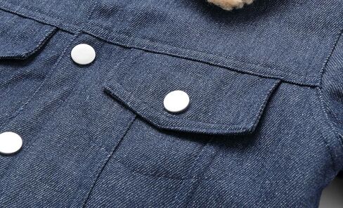 Mud Kingdom Little Boys Denim Jacket Fleece Lined Cute Sherpa Collar Snap Button in Saudi Arabia