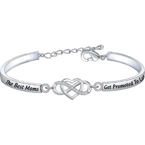 FEELMEM Baby Announcement Gifts New Grandma Bracelet The Best Moms Get Promoted to Babcia Nana/Gigi/Mimi Baby Reveal Gift