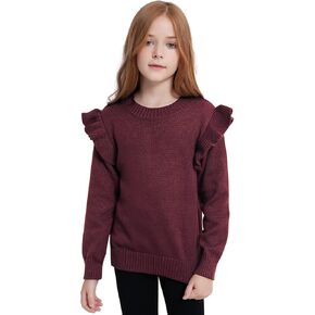 سترة صوفية للفتيات من Perfashion بأكمام طويلة مكشكشة وناعمة ومتماسكة دافئة من 6 إلى 13 سنة in Kuwait