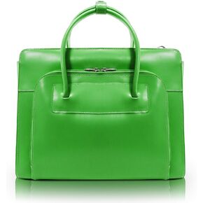 McKlein, W Series, Lake Forest, Top Grain Cowhide Leather, 15" Leather Ladies' Laptop Briefcase w/Removable Sleeve, Green (94331) in Kuwait