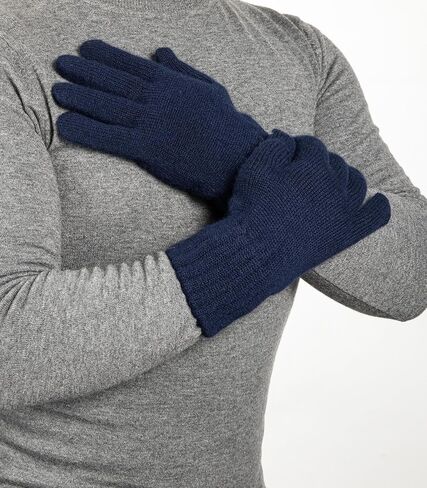 Embouro 100% Cashmere Men's Gloves, Knitted Ultra Soft Pure Cashmere Gloves with Ribbed Cuffed in Saudi Arabia