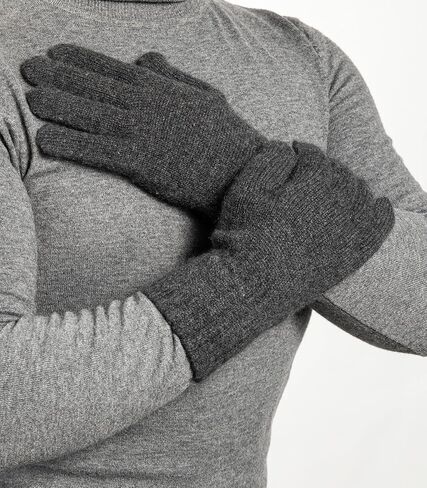 Embouro 100% Cashmere Men's Gloves, Knitted Ultra Soft Pure Cashmere Gloves with Ribbed Cuffed in Saudi Arabia