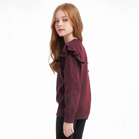 سترة صوفية للفتيات من Perfashion بأكمام طويلة مكشكشة وناعمة ومتماسكة دافئة من 6 إلى 13 سنة in Kuwait