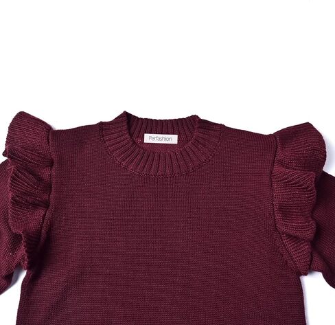 سترة صوفية للفتيات من Perfashion بأكمام طويلة مكشكشة وناعمة ومتماسكة دافئة من 6 إلى 13 سنة in Kuwait