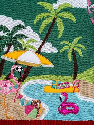 سترة JOLLIDAYS للفتيات من Palm Springs Flamingo برقبة دائرية وأكمام طويلة لعيد الميلاد القبيح in Kuwait