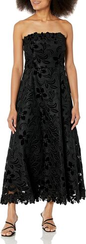 Shoshanna Women's Anessa Velvet Floral Lace Strapless Dress in Saudi Arabia