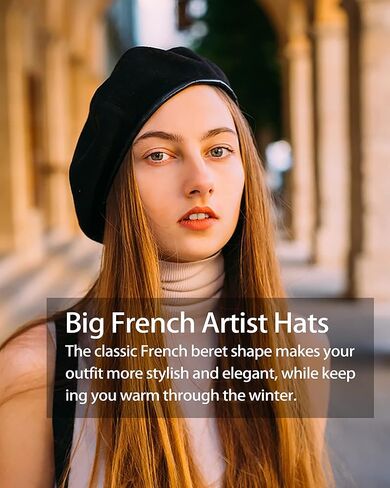 Zylioo X-Large Wool Beret Hats,Big Size French Berets Hat,Adjustable Lightweight Artist Painter Hat in Saudi Arabia