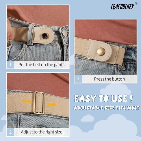 أحزمة مرنة للأطفال الصغار من LEACOOLKEY بدون إبزيم للأولاد والبنات، حزام مطاطي بحلقتين لسراويل الجينز قابل للتعديل in Kuwait