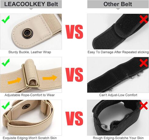 أحزمة مرنة للأطفال الصغار من LEACOOLKEY بدون إبزيم للأولاد والبنات، حزام مطاطي بحلقتين لسراويل الجينز قابل للتعديل in Kuwait