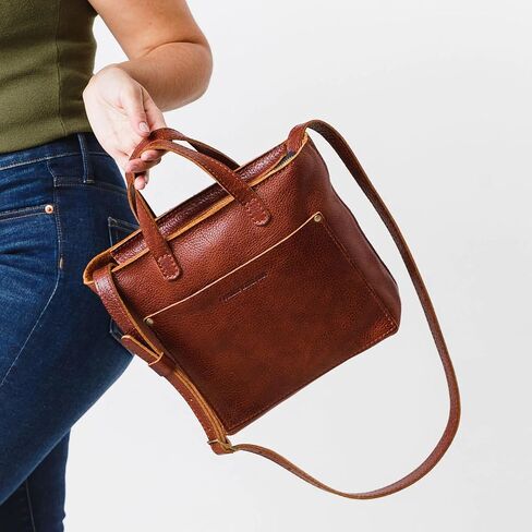 GOLDEN LEATHER Genuine Leather Crossbody Tote Bag for Women Medium Handbag Work Purse in Saudi Arabia