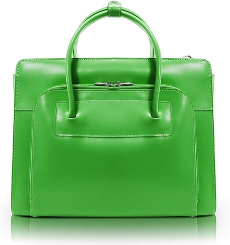 McKlein, W Series, Lake Forest, Top Grain Cowhide Leather, 15" Leather Ladies' Laptop Briefcase w/Removable Sleeve, Green (94331) in Kuwait