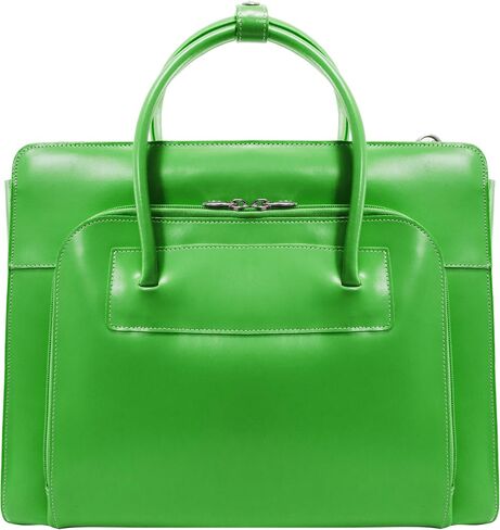 McKlein, W Series, Lake Forest, Top Grain Cowhide Leather, 15" Leather Ladies' Laptop Briefcase w/Removable Sleeve, Green (94331) in Kuwait