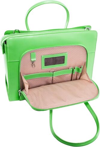 McKlein, W Series, Lake Forest, Top Grain Cowhide Leather, 15" Leather Ladies' Laptop Briefcase w/Removable Sleeve, Green (94331) in Kuwait