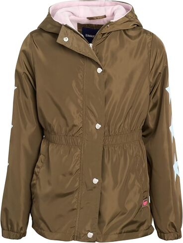 سترة محدودة جدًا للفتيات - معطف مطر أنوراك خفيف الوزن ومقاوم للماء مع غطاء رأس وبطانة قطنية in Kuwait