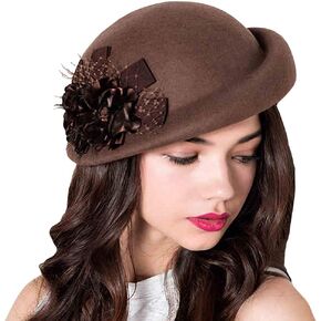 Maitose® Women's Lace Flower Wool Beret Cap in Kuwait