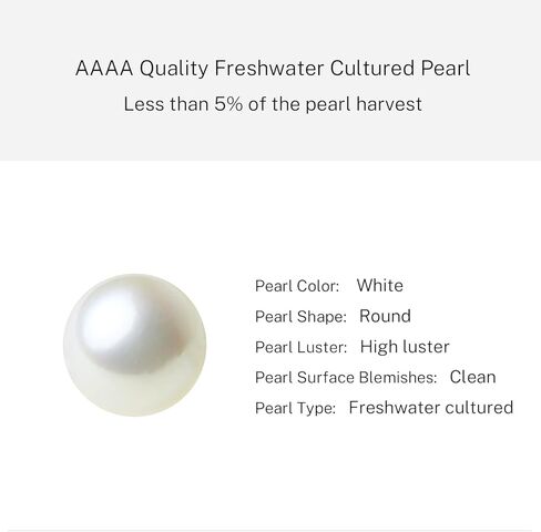 AAAA Round Pendant Single Pearl Necklace Sterling Silver Freshwater Cultured Pearl Necklace for Women 16-18 inch in Kuwait