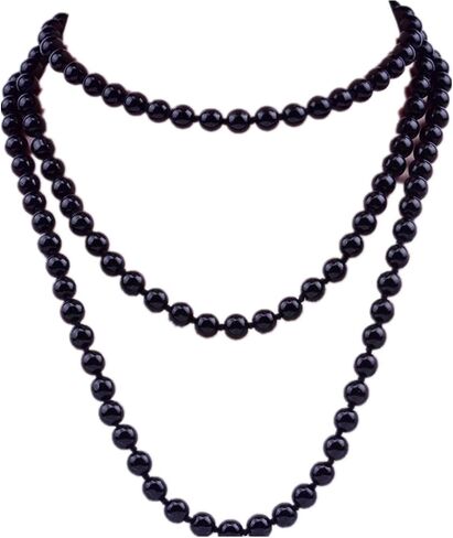 1920s Long Pearl Necklace Faux Pearls Necklace Imitation Beaded Long Pearls Necklace 1920s Gatsby Costume Jewelry in Saudi Arabia