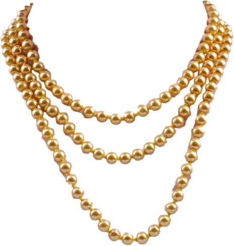 1920s Long Pearl Necklace Faux Pearls Necklace Imitation Beaded Long Pearls Necklace 1920s Gatsby Costume Jewelry in Saudi Arabia