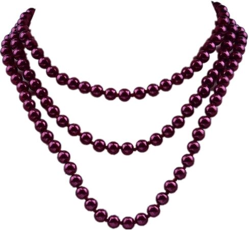 1920s Long Pearl Necklace Faux Pearls Necklace Imitation Beaded Long Pearls Necklace 1920s Gatsby Costume Jewelry in Saudi Arabia