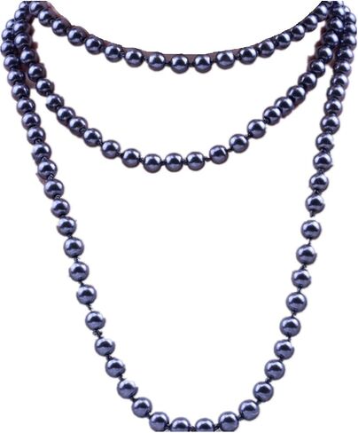 1920s Long Pearl Necklace Faux Pearls Necklace Imitation Beaded Long Pearls Necklace 1920s Gatsby Costume Jewelry in Saudi Arabia