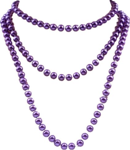 1920s Long Pearl Necklace Faux Pearls Necklace Imitation Beaded Long Pearls Necklace 1920s Gatsby Costume Jewelry in Saudi Arabia