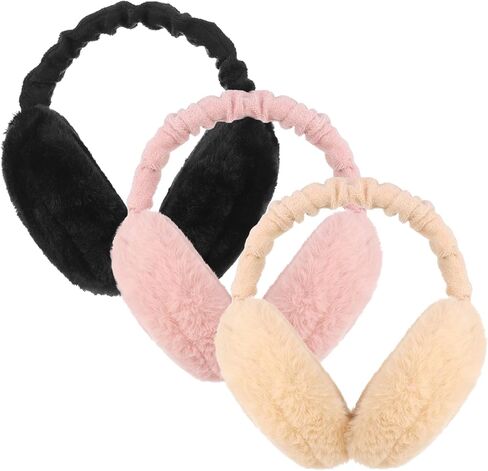 DragonflyDreams 3 عبوات من أغطية الأذن الشتوية من الفرو الصناعي أغطية أذن دافئة قابلة للطي لتدفئة الأذن الناعمة للتزلج في الهواء الطلق in Kuwait