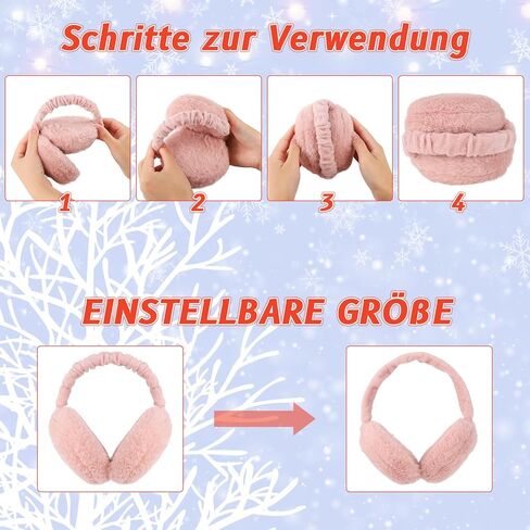 DragonflyDreams 3 عبوات من أغطية الأذن الشتوية من الفرو الصناعي أغطية أذن دافئة قابلة للطي لتدفئة الأذن الناعمة للتزلج في الهواء الطلق in Kuwait