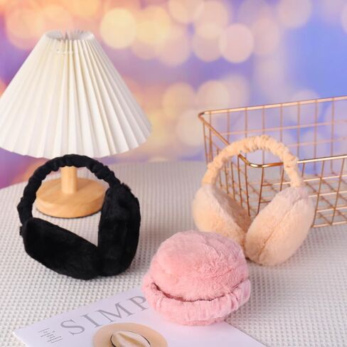 DragonflyDreams 3 عبوات من أغطية الأذن الشتوية من الفرو الصناعي أغطية أذن دافئة قابلة للطي لتدفئة الأذن الناعمة للتزلج في الهواء الطلق in Kuwait