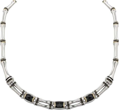 قلادة جون ميديروس مطلية بالذهب والفضة بدرجتين 40.64 سم مع أحجار سوداء مصنوعة في الولايات المتحدة الأمريكية in Kuwait