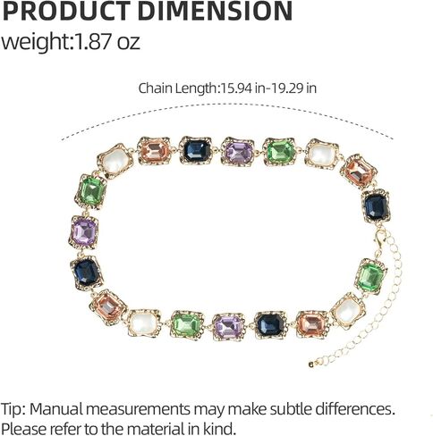 hopmiss الباروك اللؤلؤ بيان طوق قلادة مع حجر الراين كابوشون الأوجه، الفاخرة المنصهر الملمس قلادة مكتنزة مع الأحجار الكريمة الملونة عيد الميلاد للنساء، الملمس المعدني بيان قلادة للحزب in Kuwait