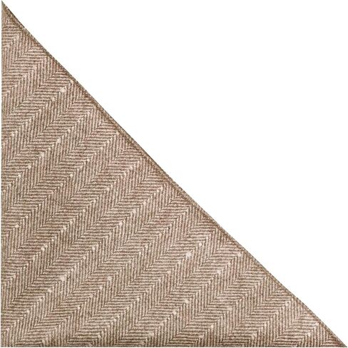 King & Priory Tan Brown Herringbone with Pinstripe Pocket Square, Handkerchief, Tweed in Saudi Arabia