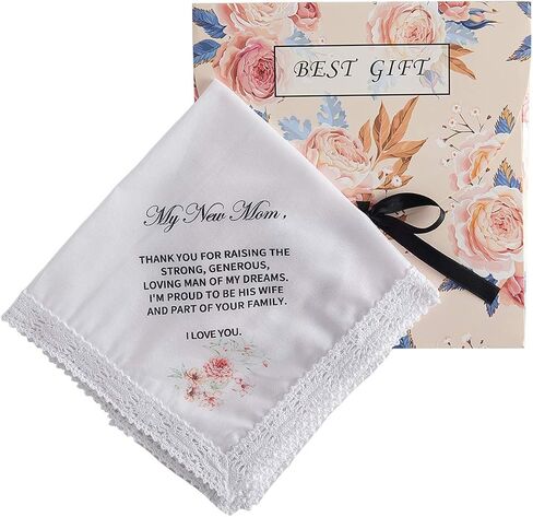 Udobuy هدية منديل الزفاف للعروس الأم الأب الجدة الأصدقاء، هالوين الزفاف المطبوعة ، تذكار الأم لأم. in Kuwait