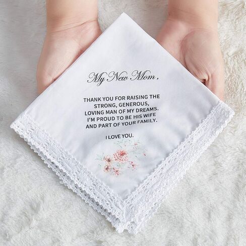 Udobuy هدية منديل الزفاف للعروس الأم الأب الجدة الأصدقاء، هالوين الزفاف المطبوعة ، تذكار الأم لأم. in Kuwait