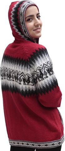 Little Llamas Hooded Alpaca Wool Knitted Jacket Hoodie Sweater in Saudi Arabia