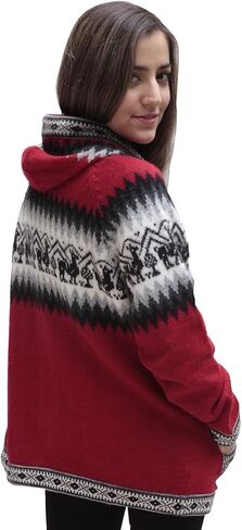 Little Llamas Hooded Alpaca Wool Knitted Jacket Hoodie Sweater in Saudi Arabia