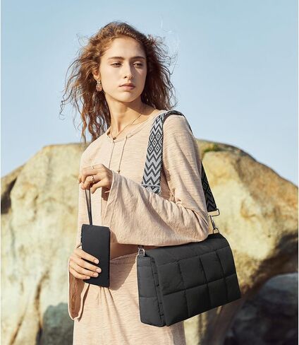 CLUCI Puffer Shoulder Bag Puffy Crossbody Purses for Women Quilted Tote Handbag in Kuwait