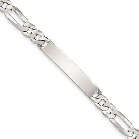 Sonia Jewels Solid 925 Sterling Silver Engravable Plate ID Bracelet - with Secure Lobster Lock Clasp 7.5" in Saudi Arabia