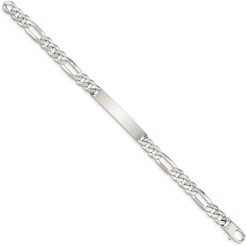 Sonia Jewels Solid 925 Sterling Silver Engravable Plate ID Bracelet - with Secure Lobster Lock Clasp 7.5" in Saudi Arabia