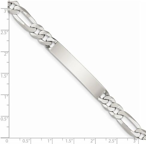 Sonia Jewels Solid 925 Sterling Silver Engravable Plate ID Bracelet - with Secure Lobster Lock Clasp 7.5" in Saudi Arabia