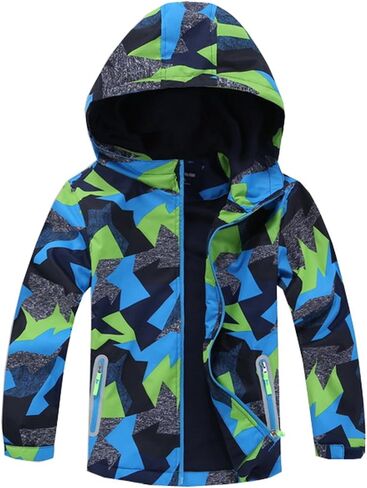 M2C Boys Outdoor Color Block Fleece Lining Windproof Jackets with Hood in Saudi Arabia