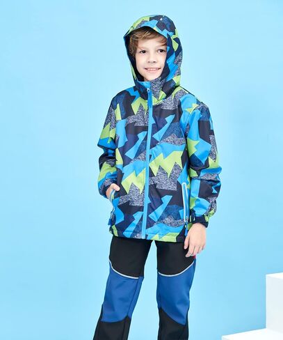 M2C Boys Outdoor Color Block Fleece Lining Windproof Jackets with Hood in Saudi Arabia