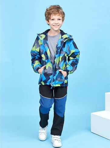 M2C Boys Outdoor Color Block Fleece Lining Windproof Jackets with Hood in Saudi Arabia
