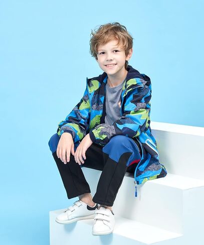 M2C Boys Outdoor Color Block Fleece Lining Windproof Jackets with Hood in Saudi Arabia