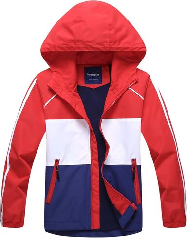 M2C Boys Outdoor Color Block Fleece Lining Windproof Jackets with Hood in Saudi Arabia